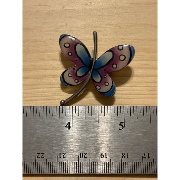Colorful Butterfly Enamel Brooch Pin - Picture 2 of 4